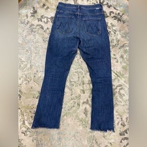 Mother insider crop step fray denim